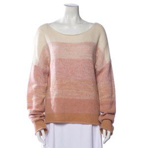SKULL CASHMERE 100% Cashmere Striped Beige Pink Cream Sweater M Medium Bucranium